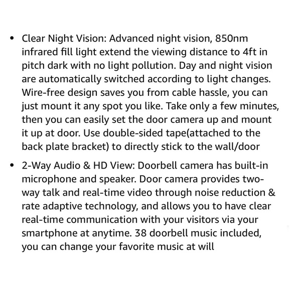 Wireless Video Doorbell Camera Anti-Theft Night Vision 2.4Ghz WiFi Only - Picture 8 of 11